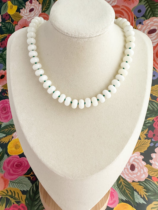 Pink Silk-Knotted Necklace-Presley