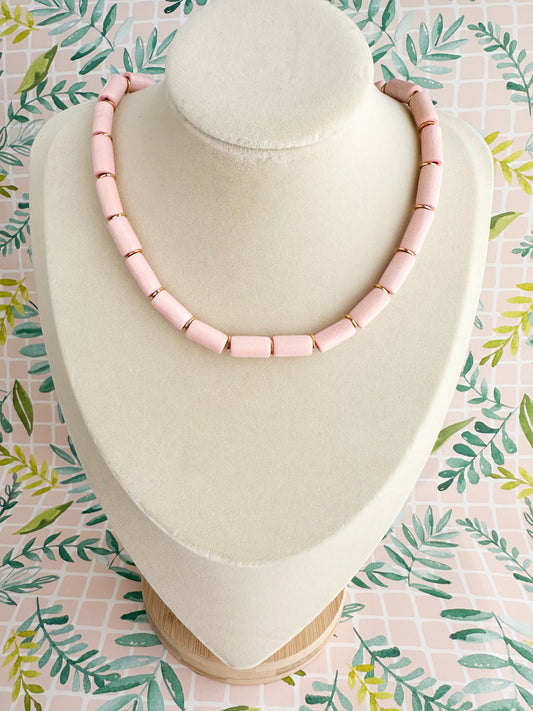 Light Pink with Gold Necklace