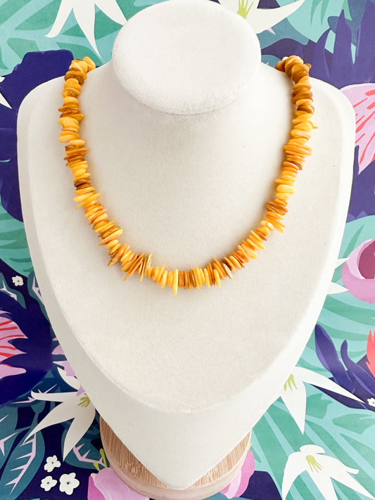 Yellow Shell Beachy Necklace